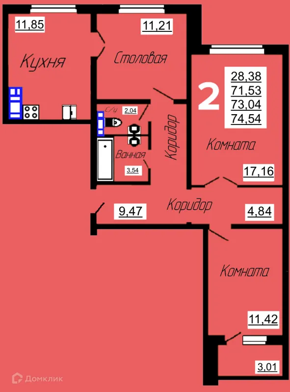 2 комн. квартиры в Смоленске новостройки