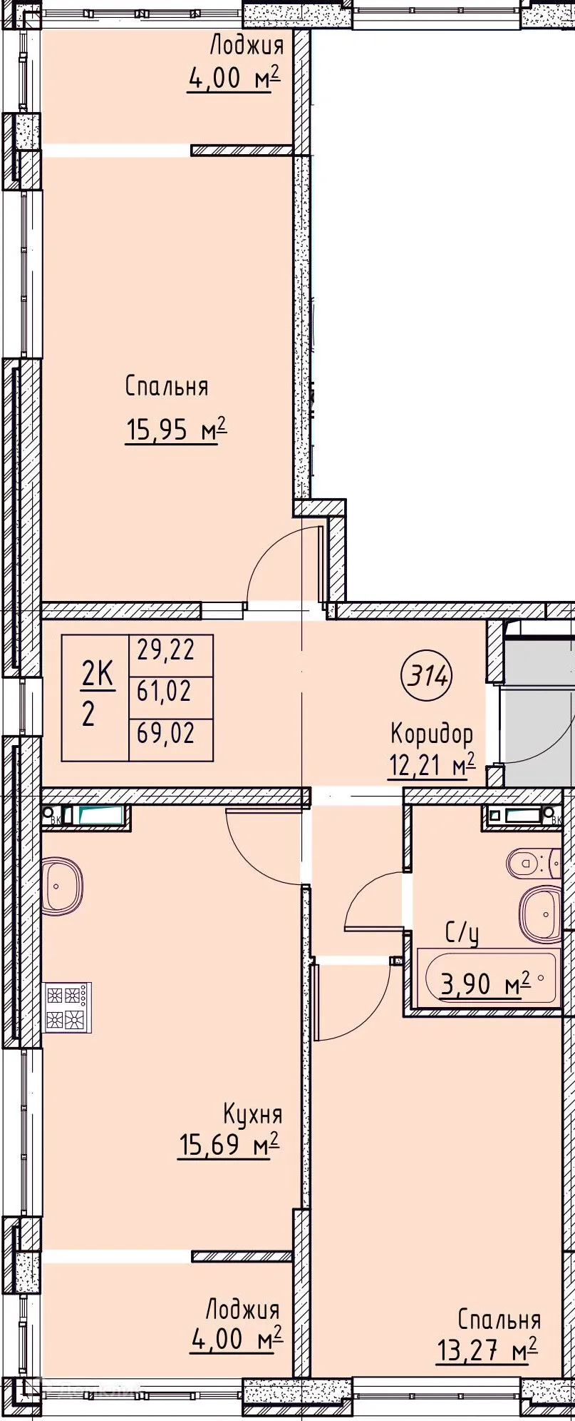 Фото квартиры в ЖК Квартал 204