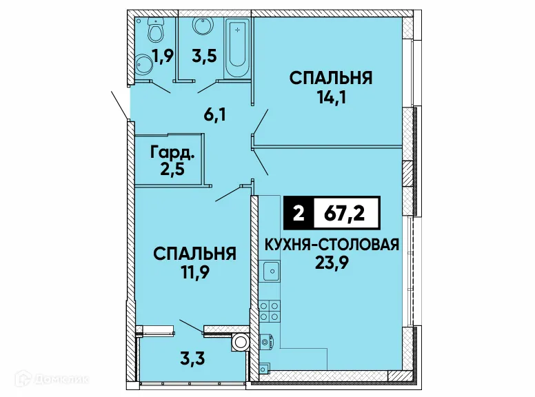 Фото квартиры в ЖК Кварталы 17/77