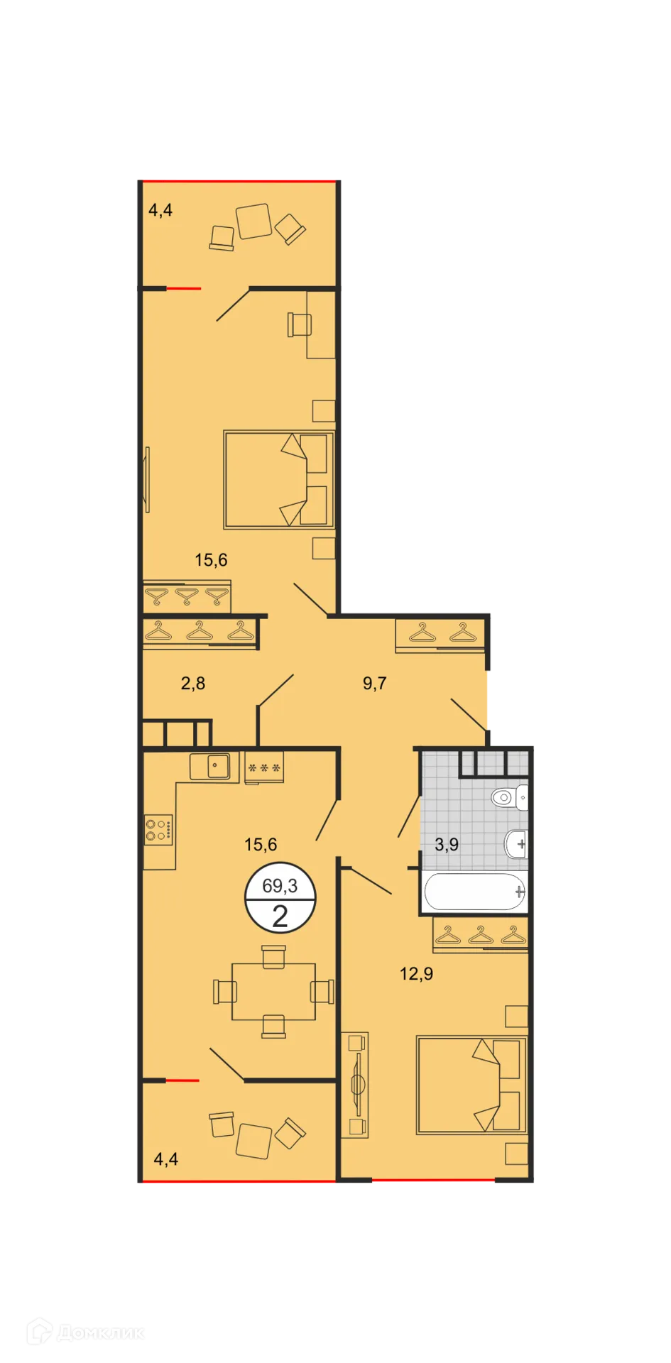 Фото квартиры в ЖК Квартал 204