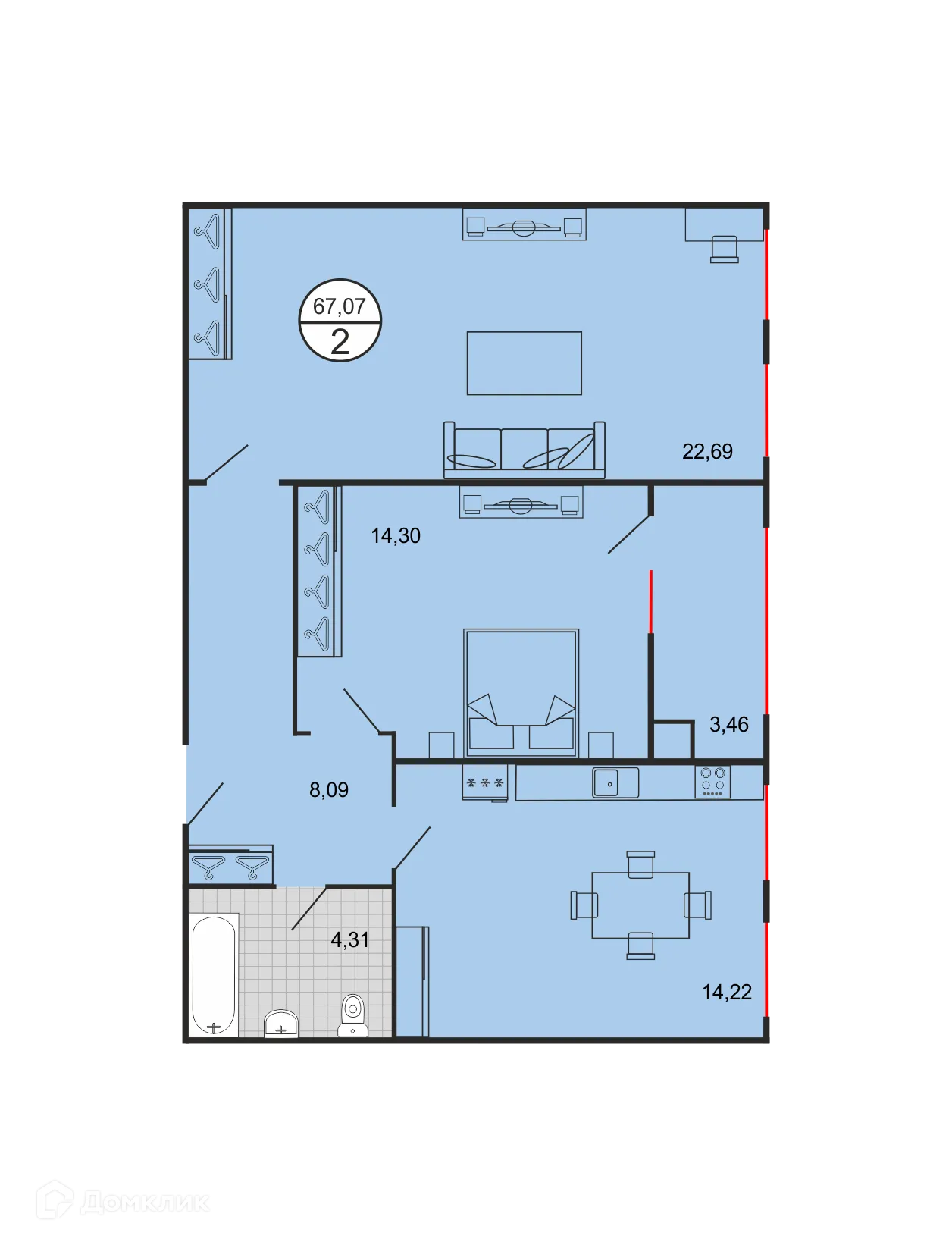 Фото квартиры в ЖК Дыхание