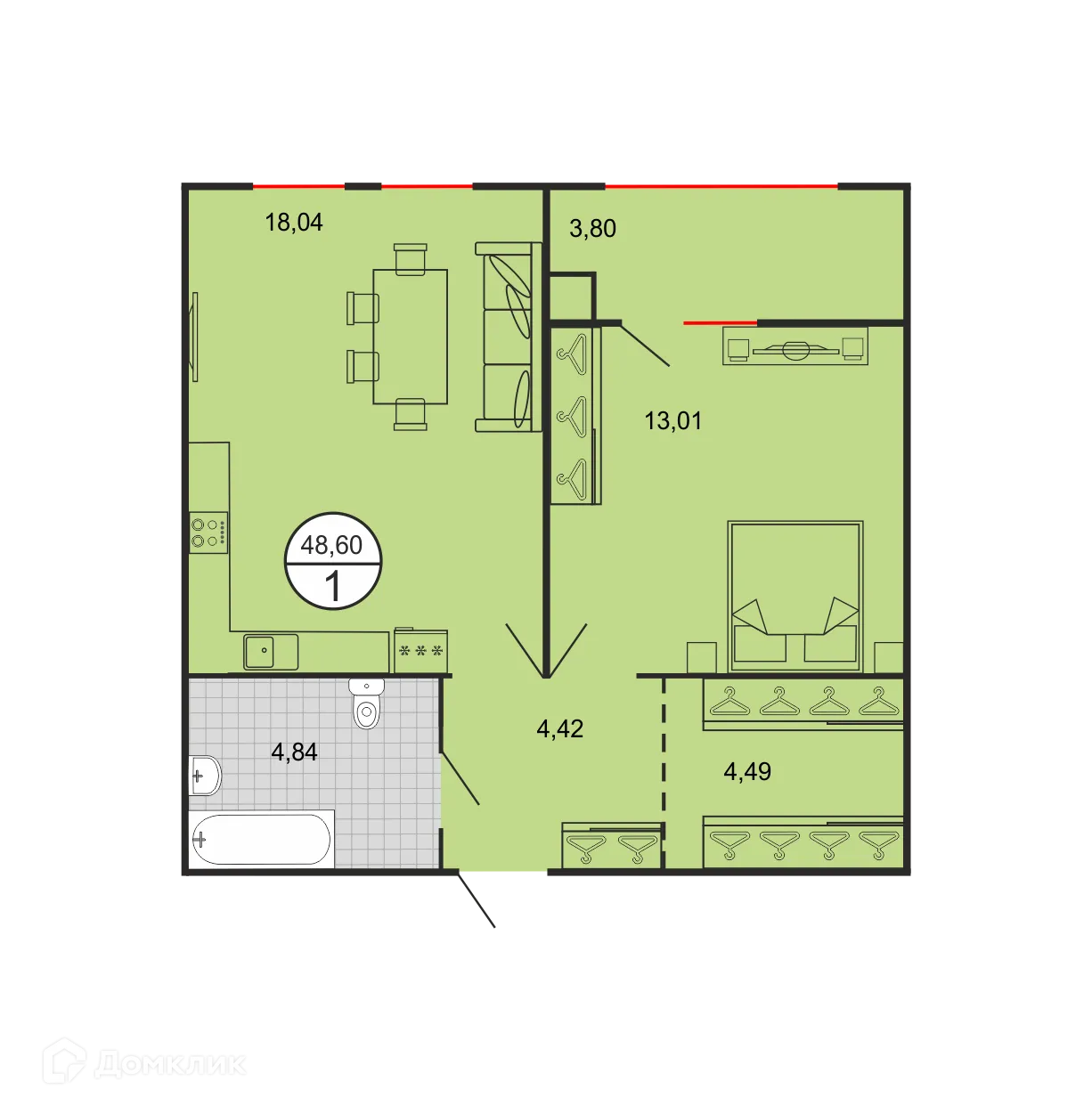 Фото квартиры в ЖК Дыхание