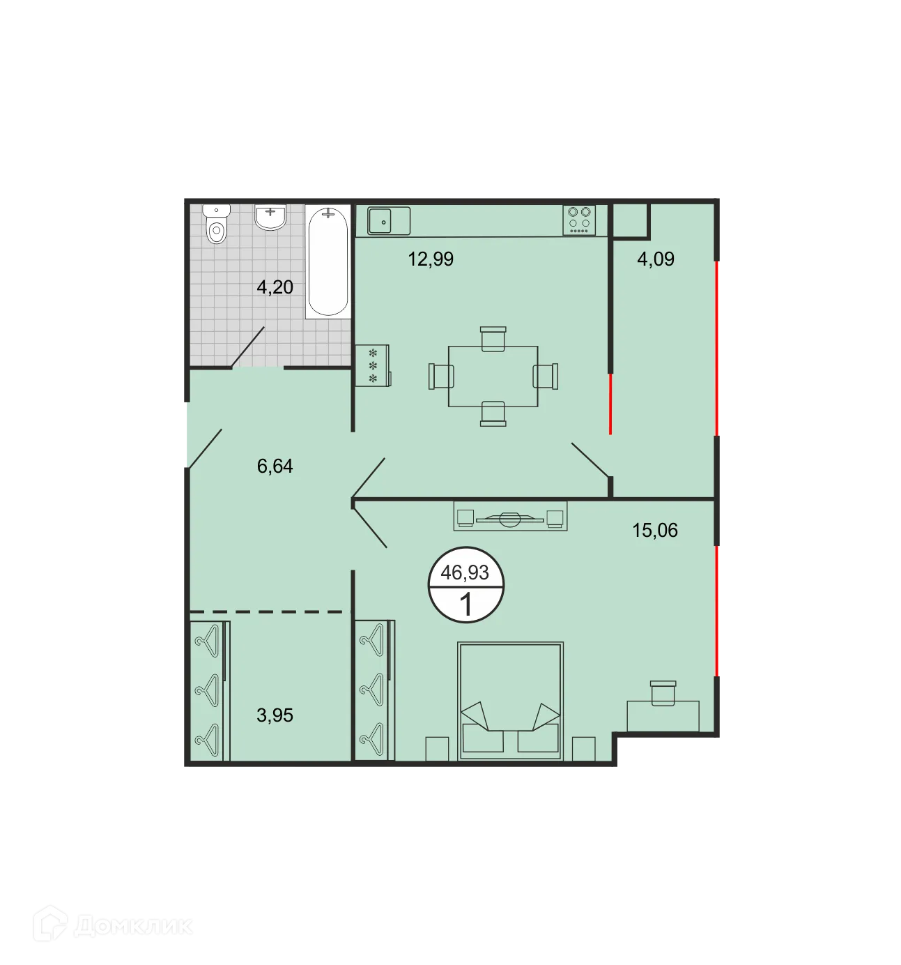 Фото квартиры в ЖК Дыхание