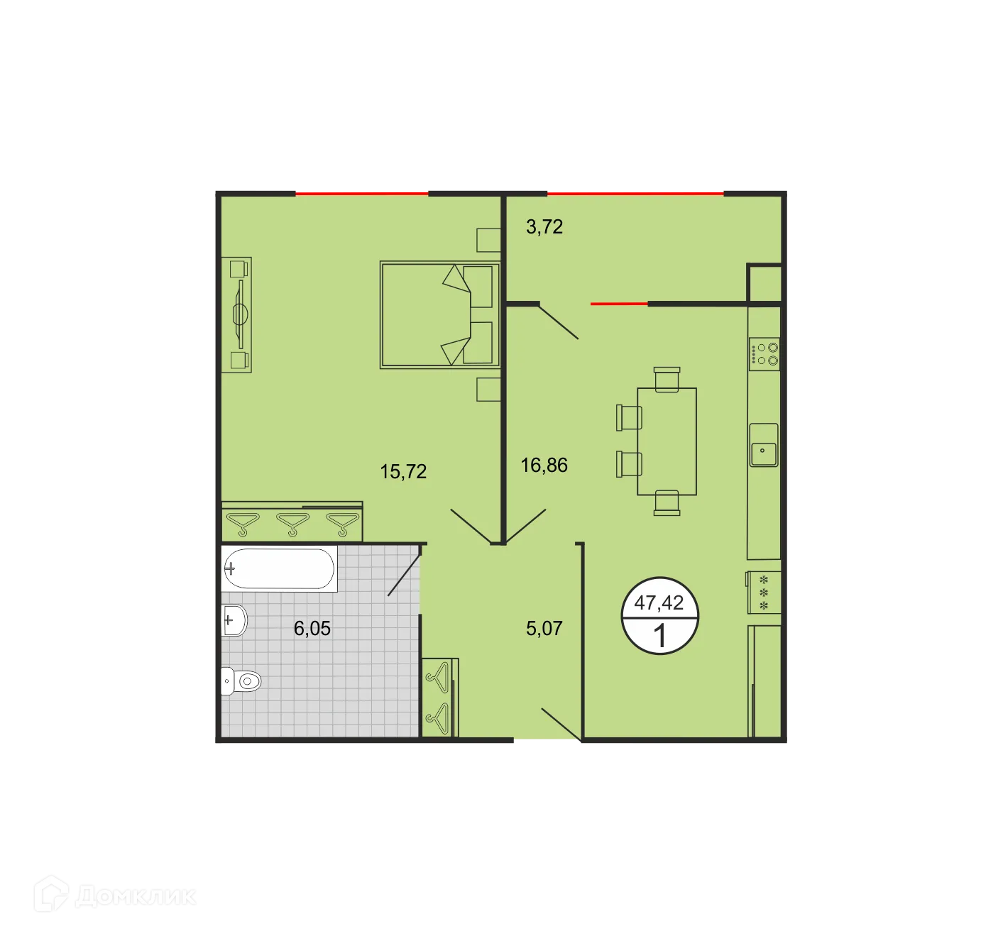 Фото квартиры в ЖК Дыхание