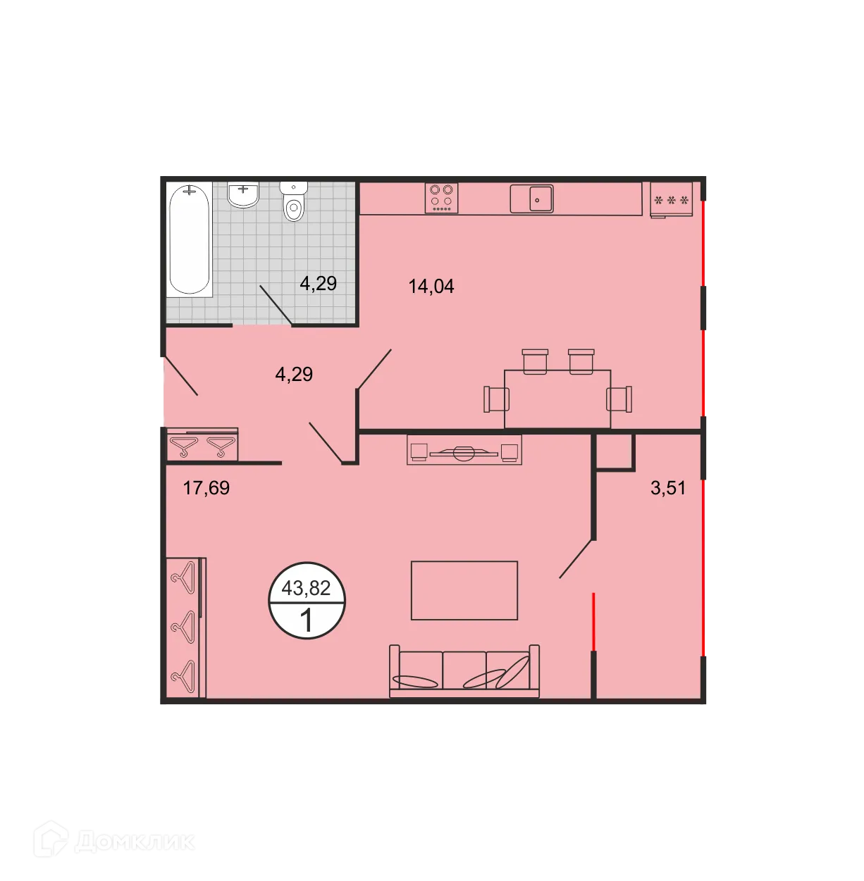 Фото квартиры в ЖК Дыхание