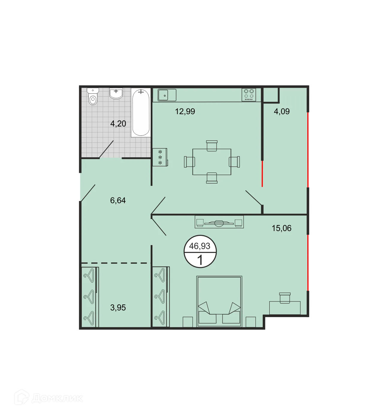 Фото квартиры в ЖК Дыхание