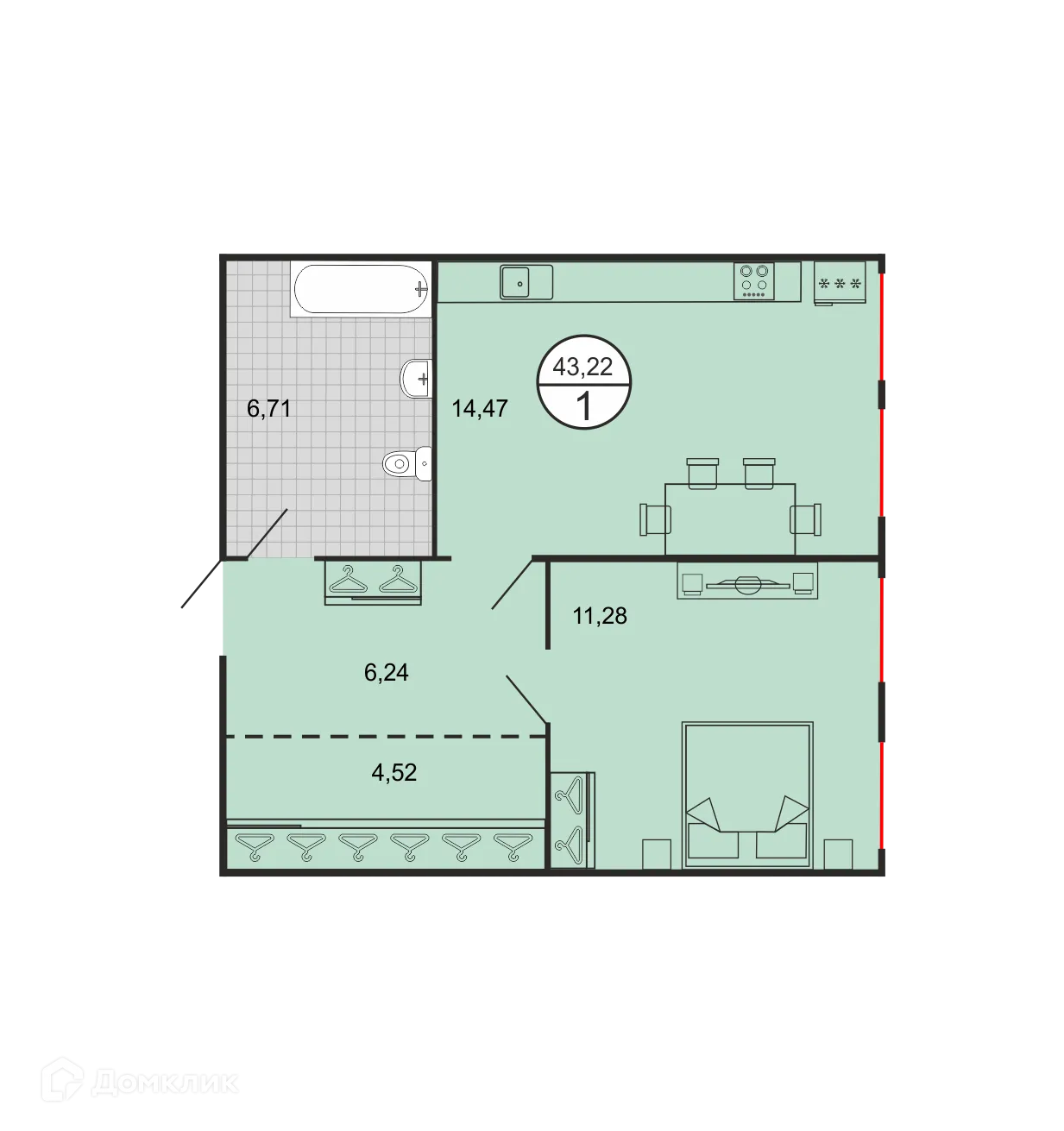 Фото квартиры в ЖК Дыхание