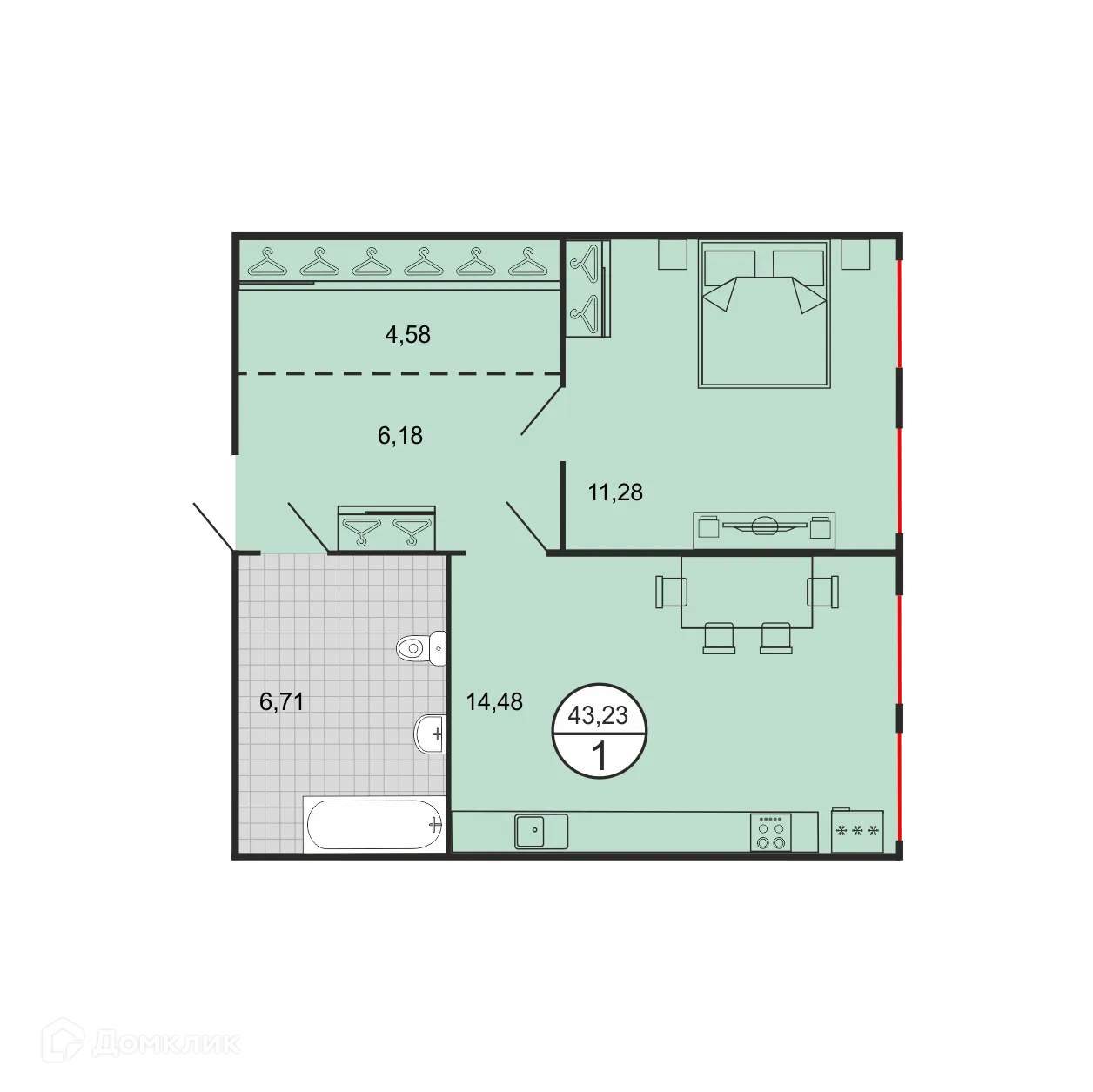 Фото квартиры в ЖК Дыхание