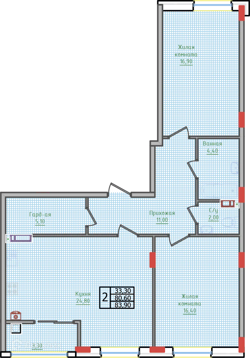 Фото квартиры в ЖК "Суворов"