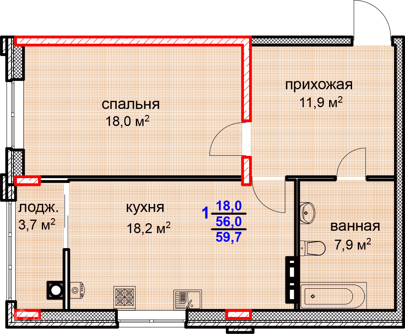 Фото квартиры в ЖК "Суворов"