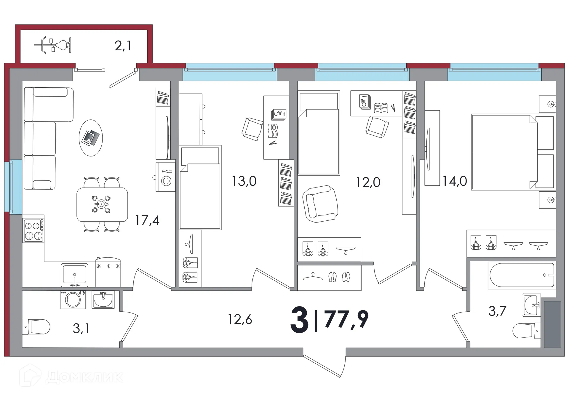 Фото квартиры в ЖК Южный