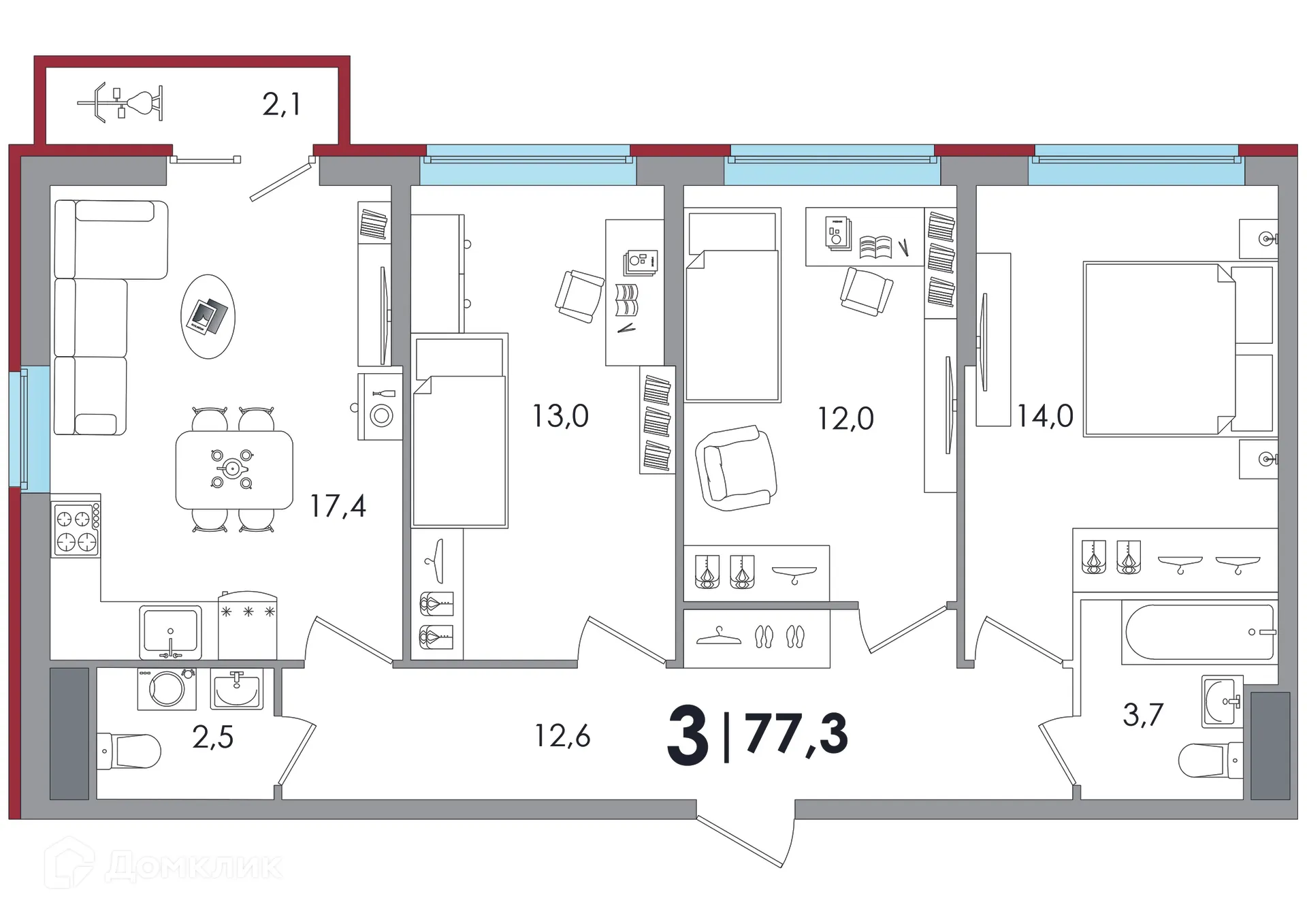 Фото квартиры в ЖК Южный