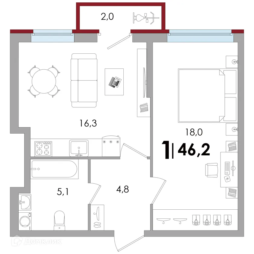Фото квартиры в ЖК Южный