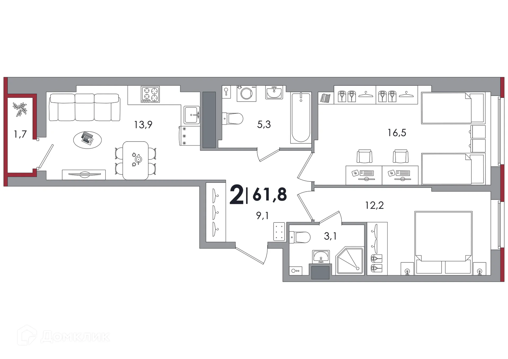 Фото квартиры в ЖК Южный