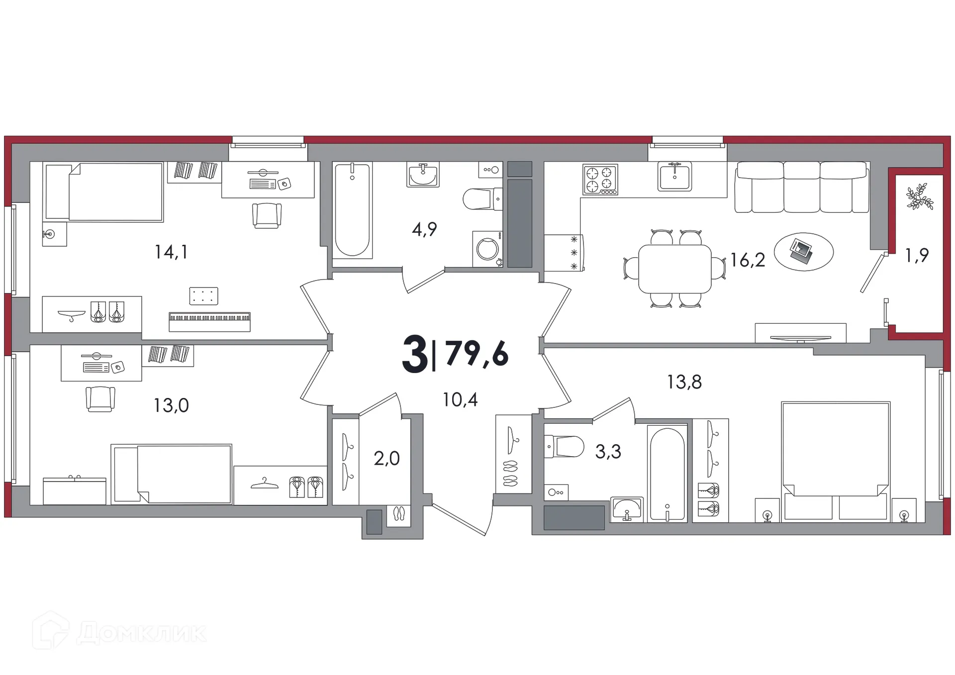 Фото квартиры в ЖК Южный
