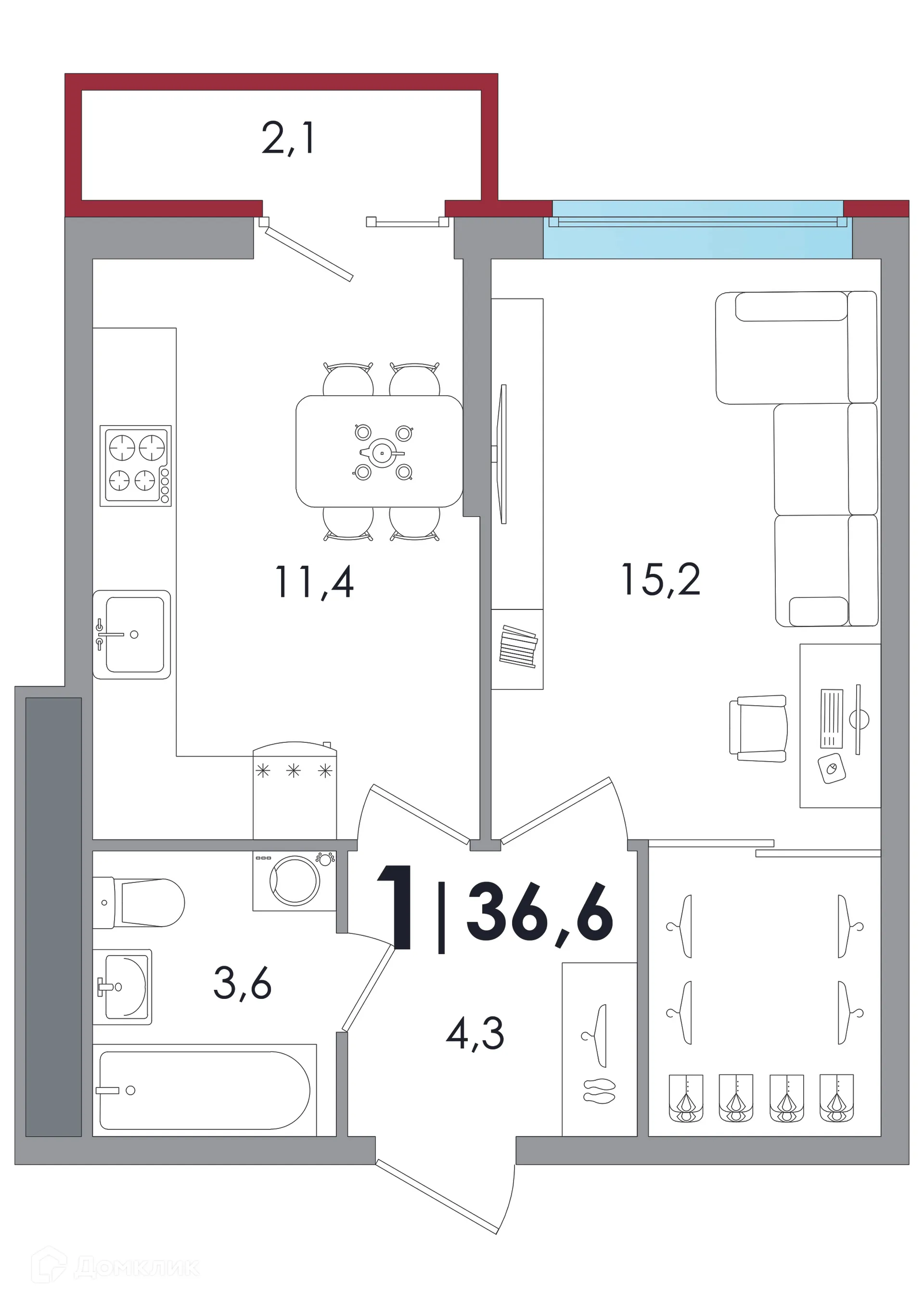 Фото квартиры в ЖК Южный
