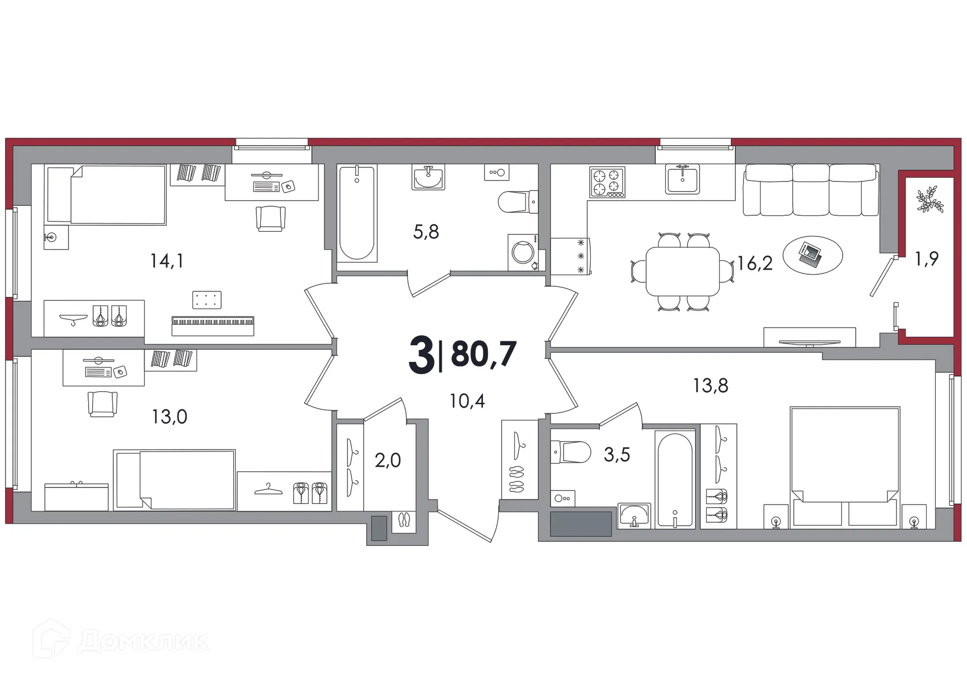 Фото квартиры в ЖК Южный