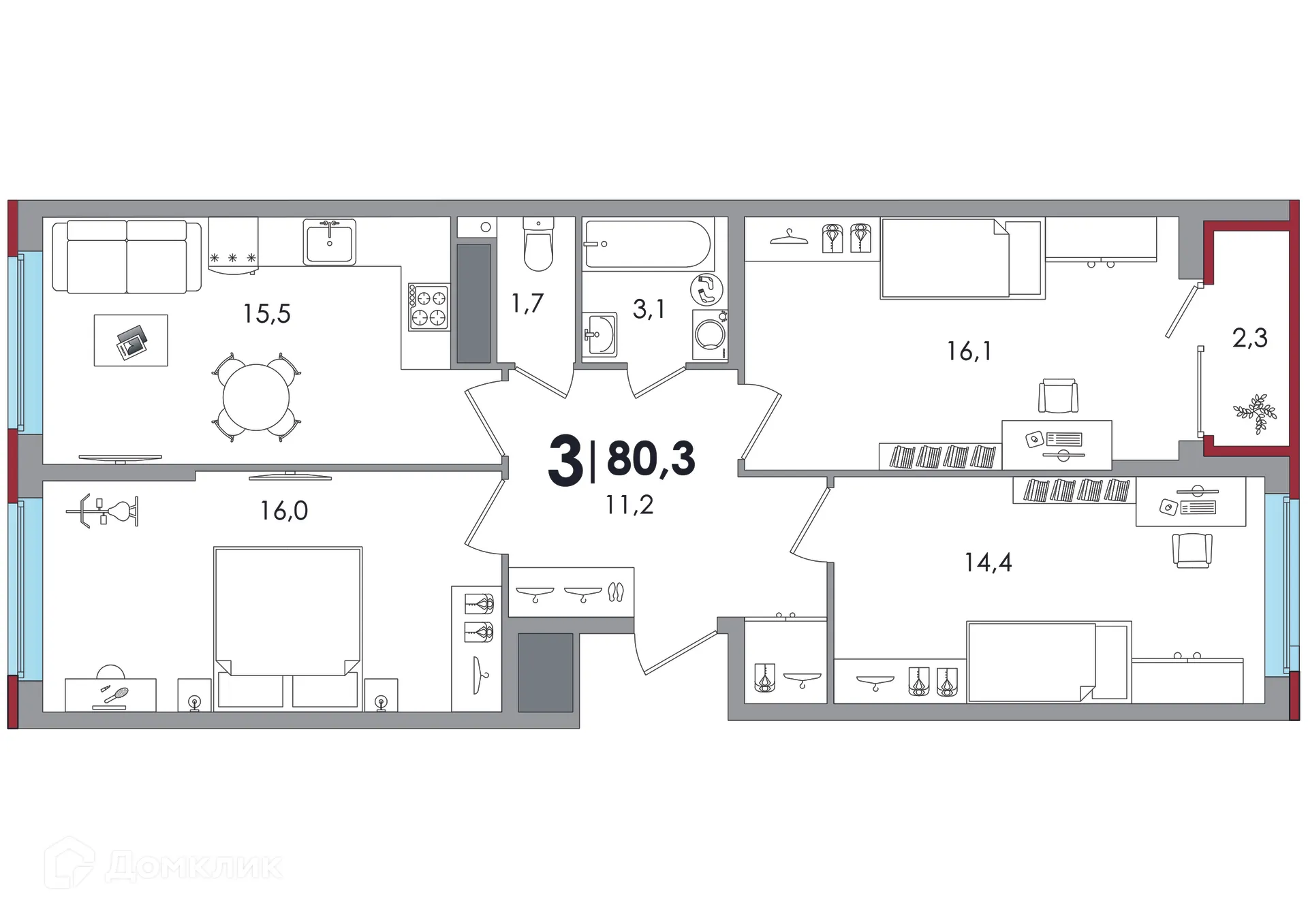 Фото квартиры в ЖК Южный