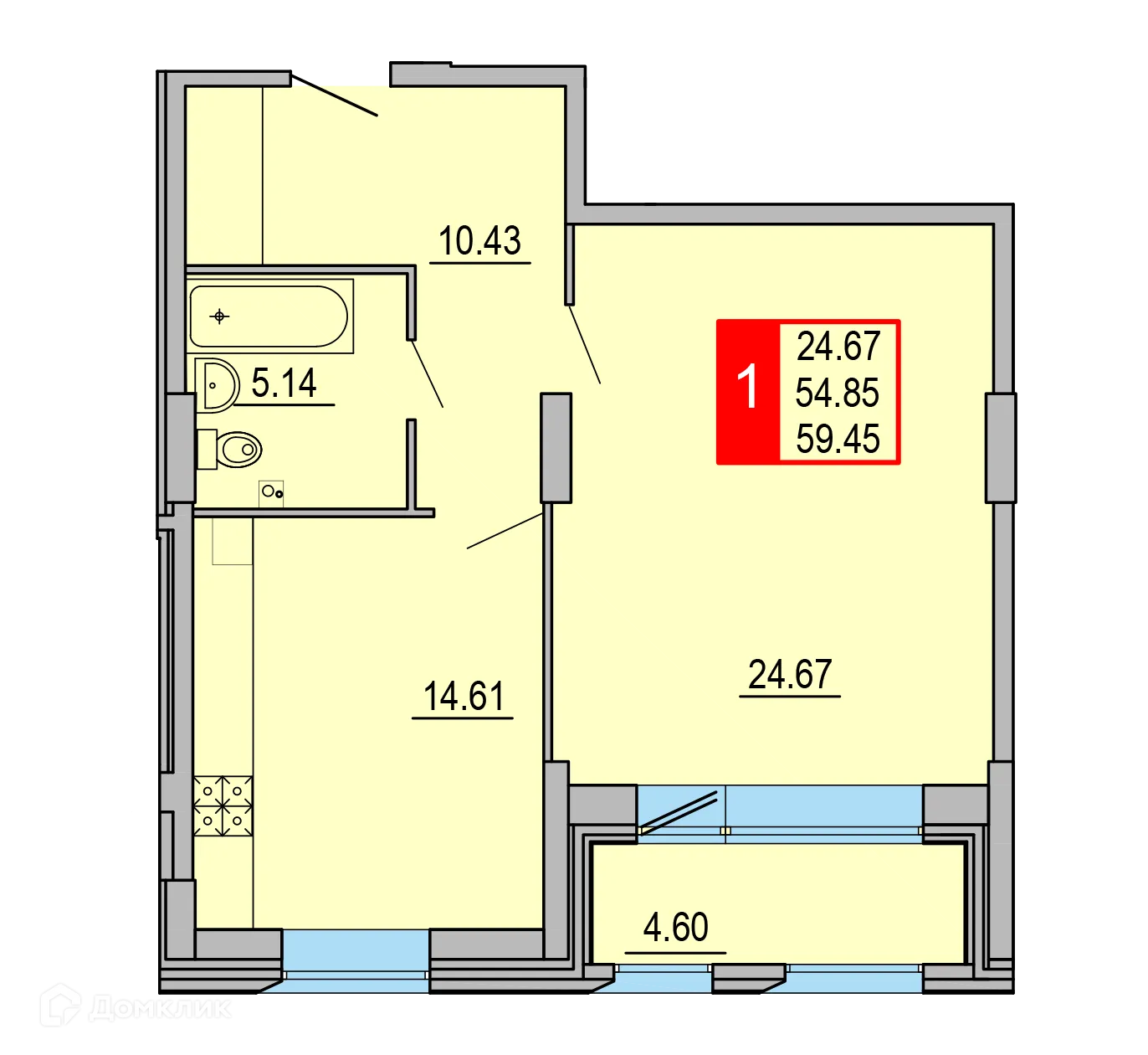 Фото квартиры в ЖК Заволжский Берег"