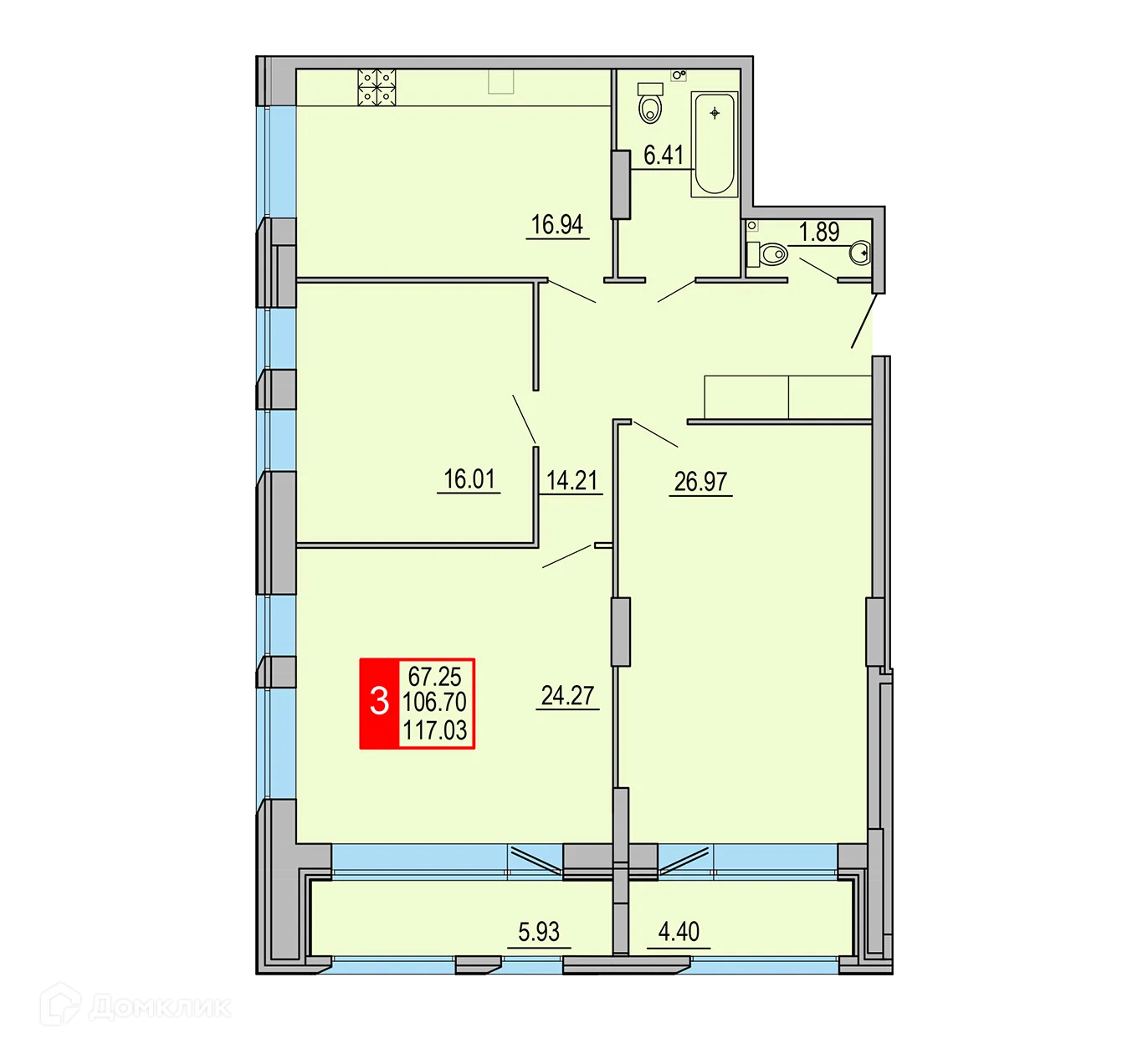 Фото квартиры в ЖК Заволжский Берег"