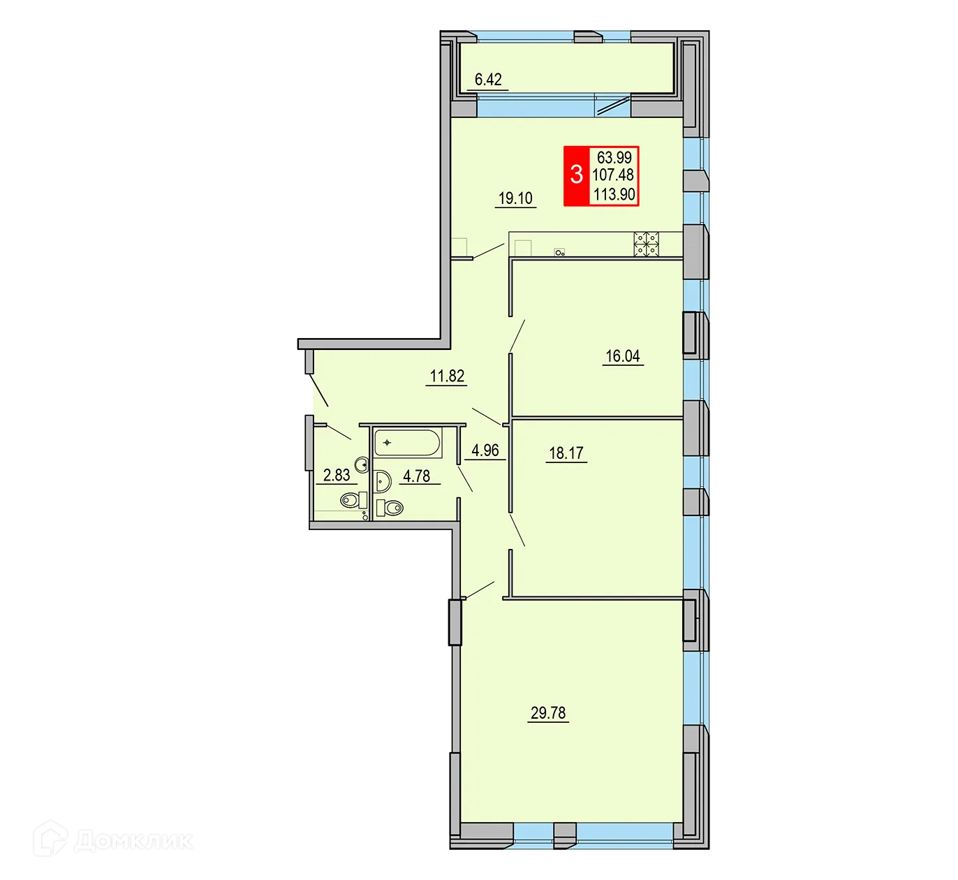 Фото квартиры в ЖК Заволжский Берег"