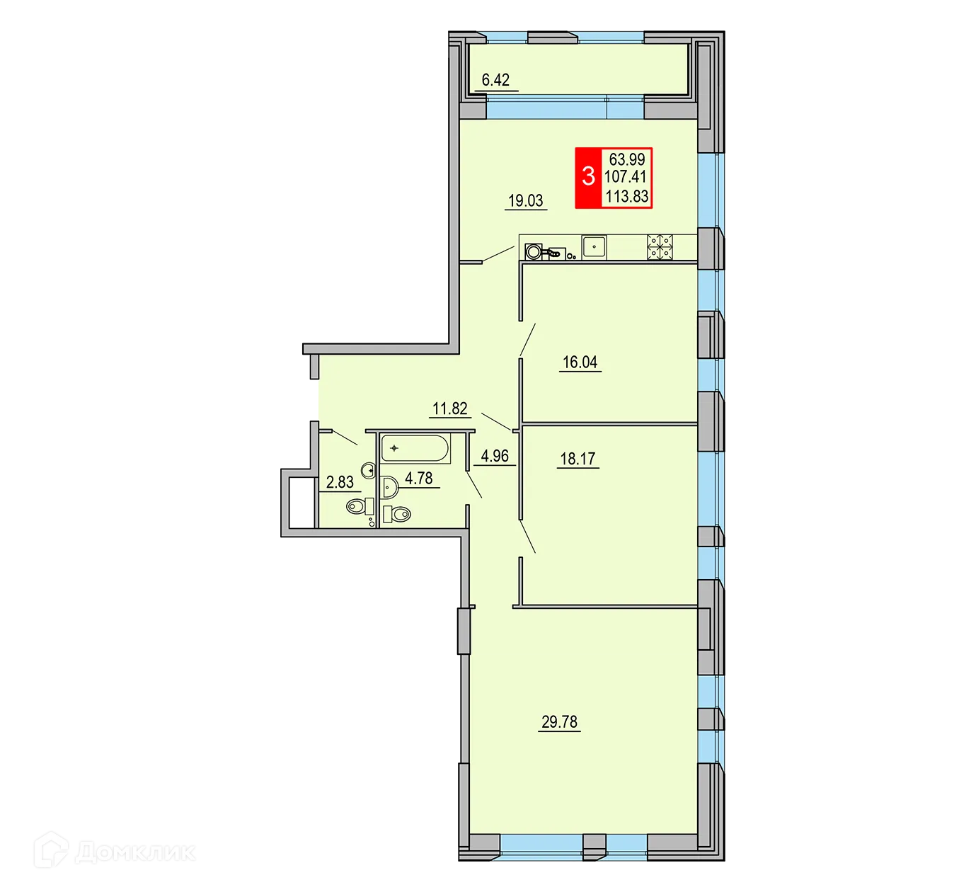 Фото квартиры в ЖК Заволжский Берег"
