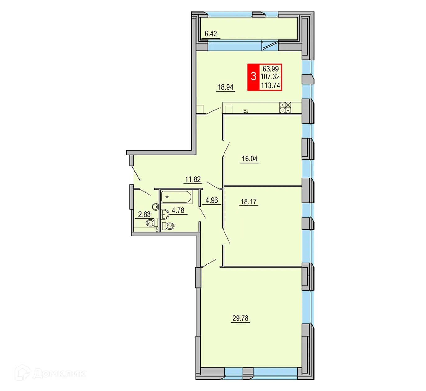 Фото квартиры в ЖК Заволжский Берег"
