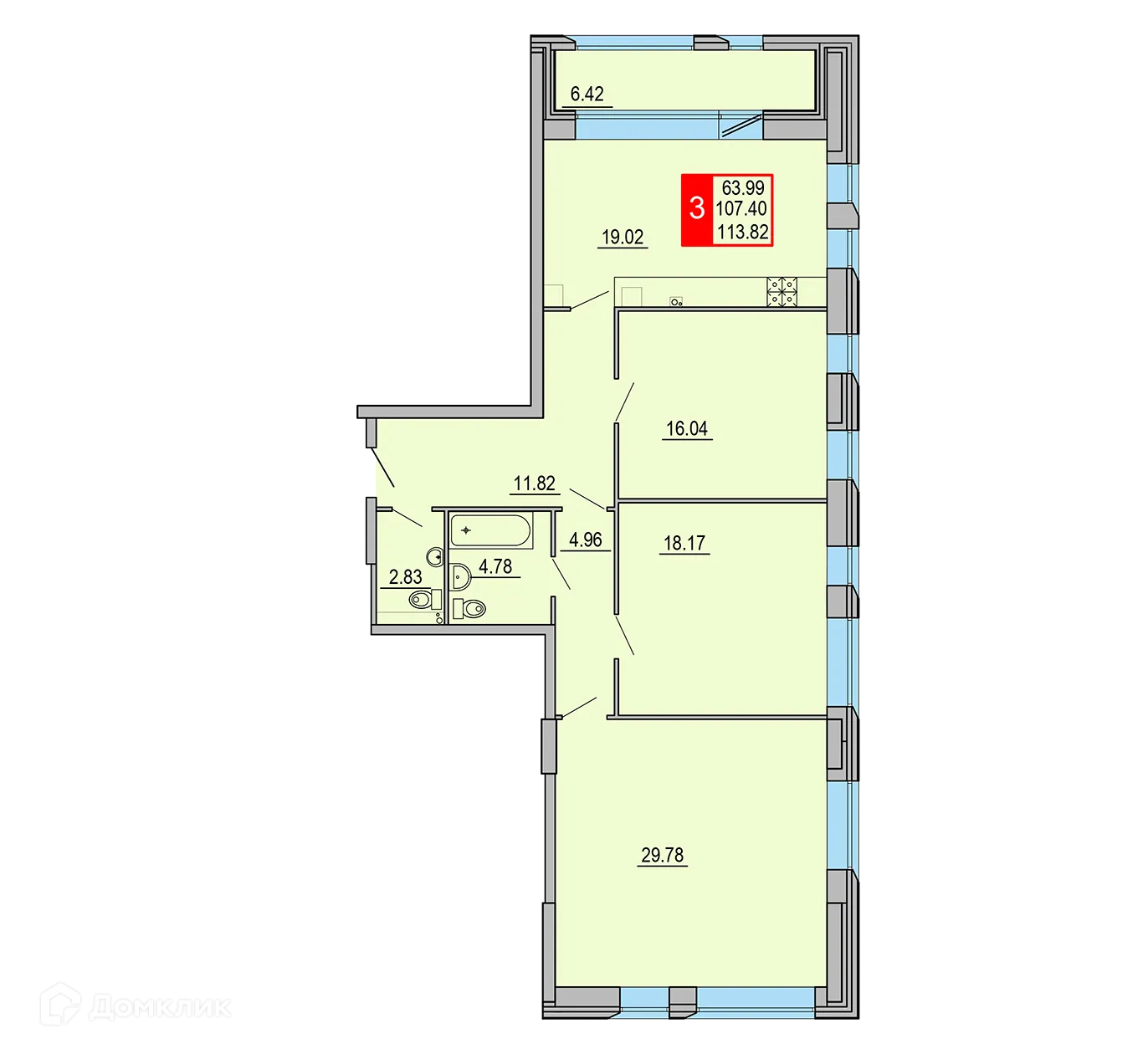 Фото квартиры в ЖК Заволжский Берег"