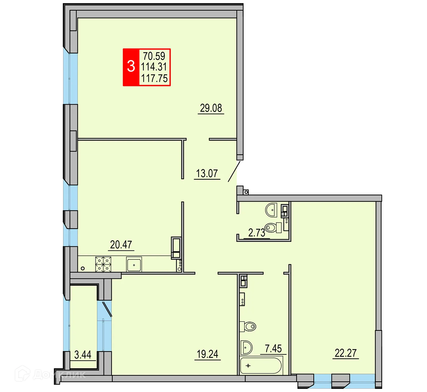 Фото квартиры в ЖК Заволжский Берег"