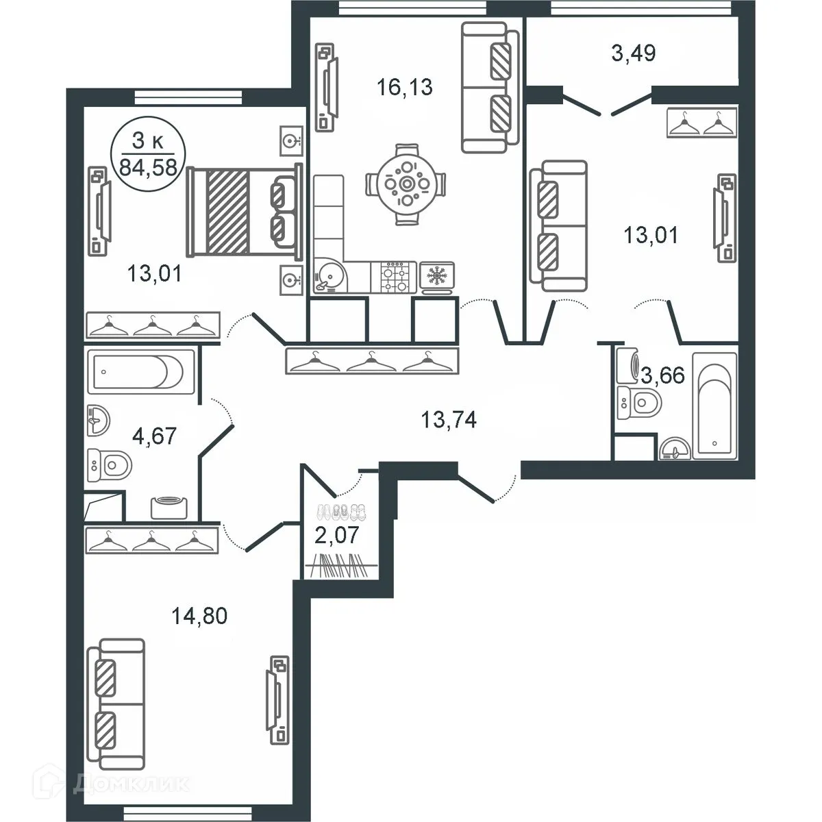 Фото квартиры в ЖК "Botanica (Ботаника)"