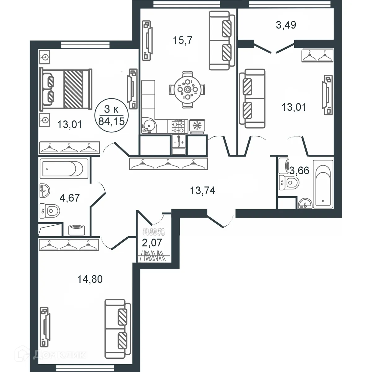Фото квартиры в ЖК "Botanica (Ботаника)"