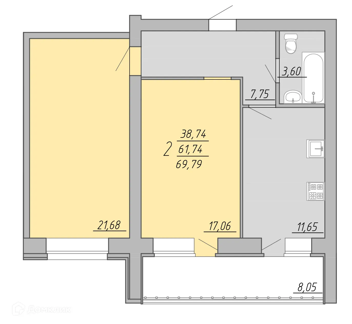 Фото квартиры в ЖК Дом на Озерной