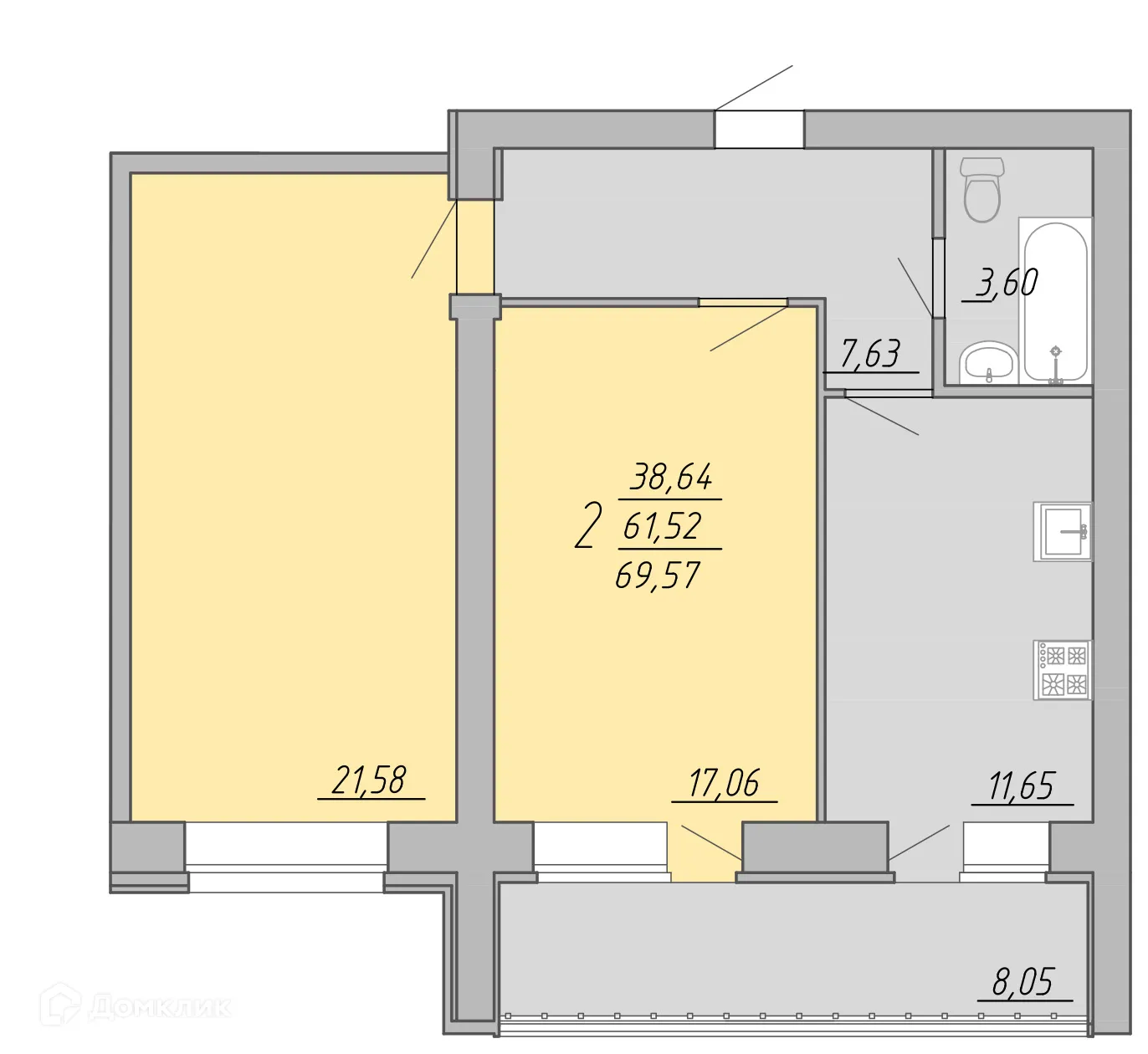 Фото квартиры в ЖК Дом на Озерной