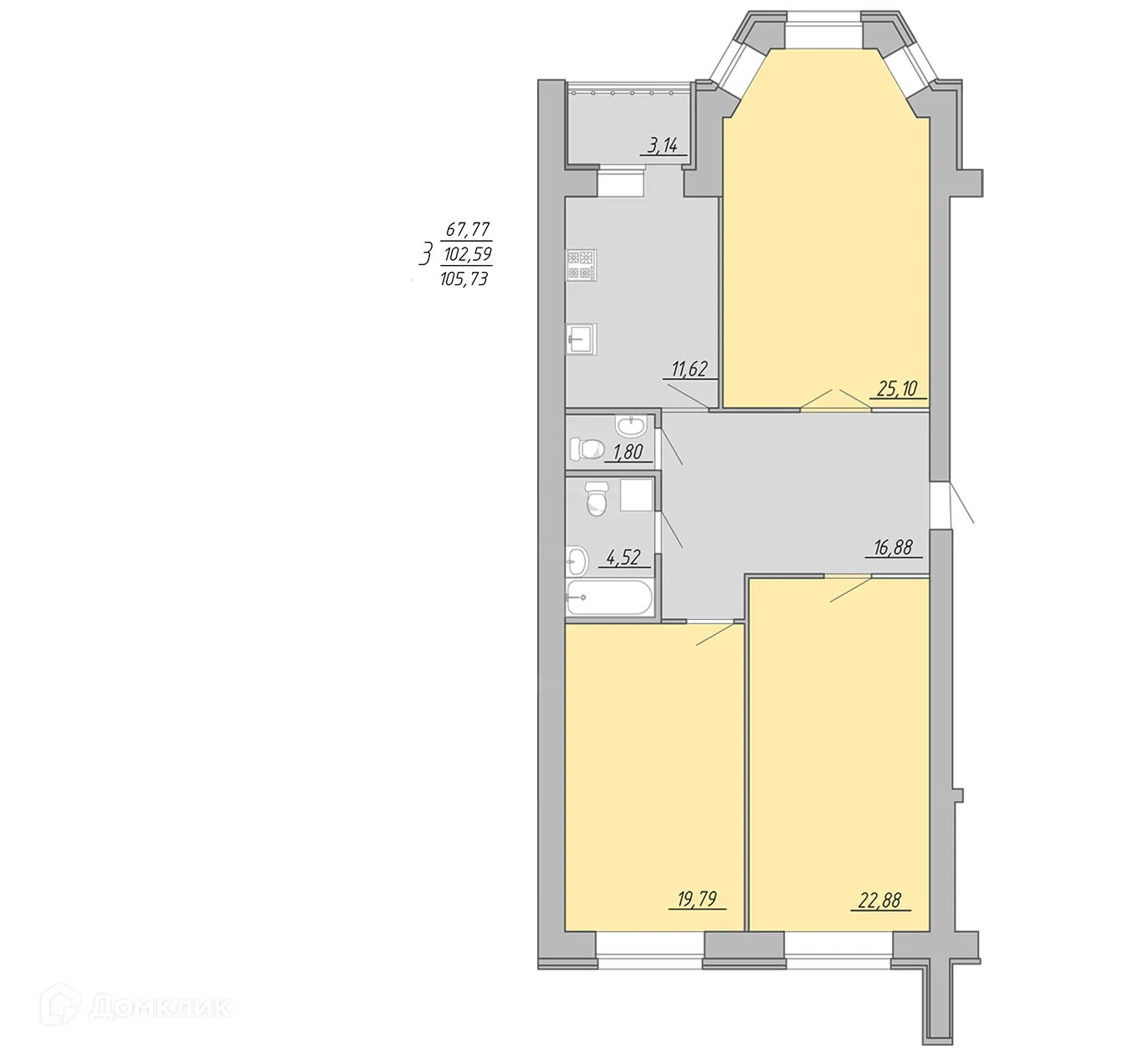 Фото квартиры в ЖК Дом на Озерной