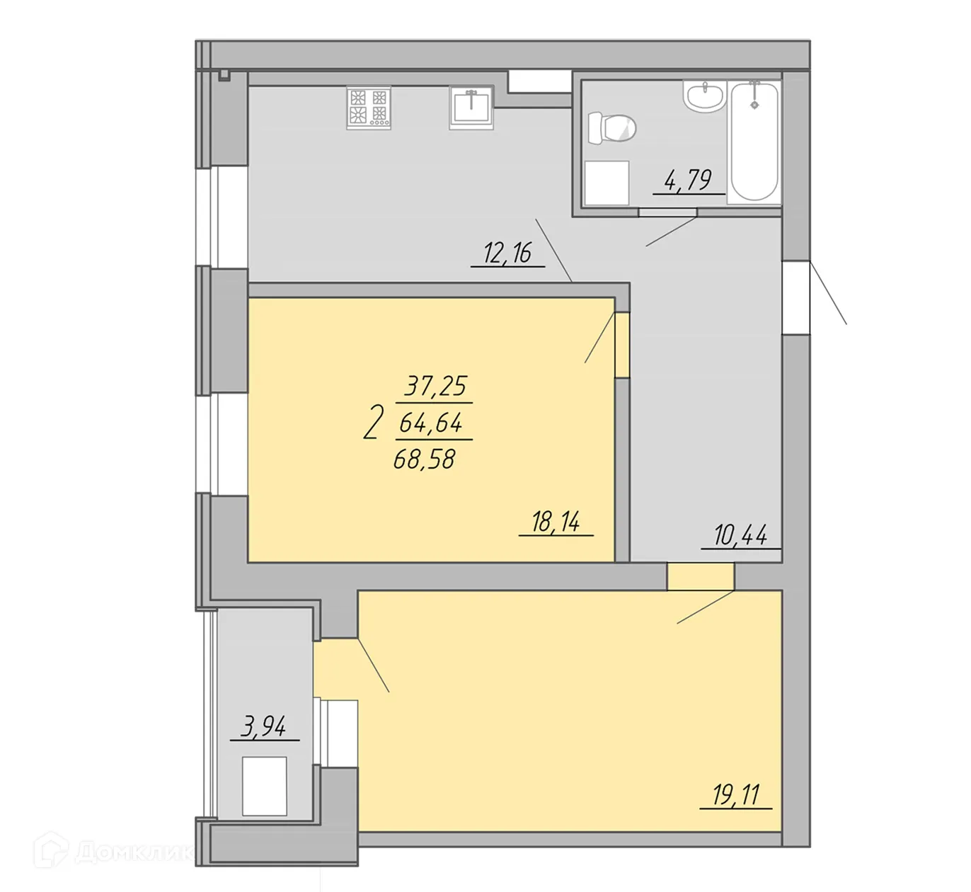 Фото квартиры в ЖК Дом на Озерной