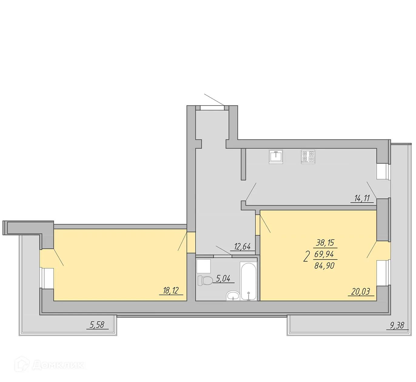Фото квартиры в ЖК Дом на Озерной