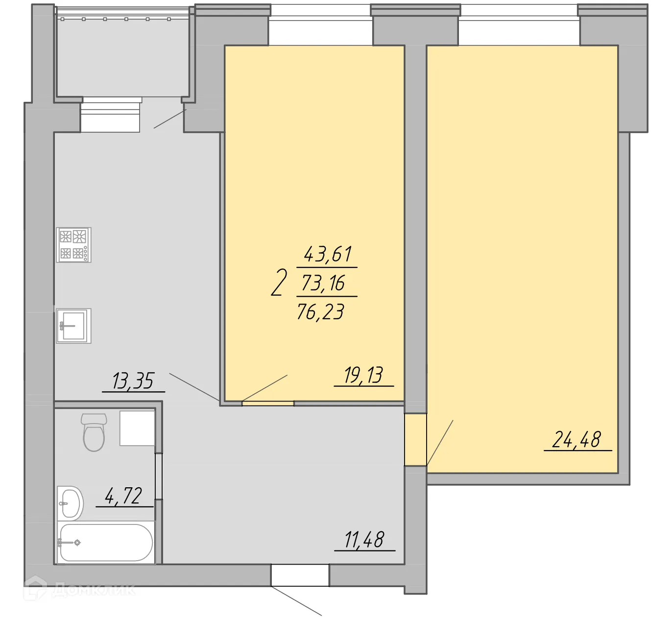Фото квартиры в ЖК Дом на Озерной