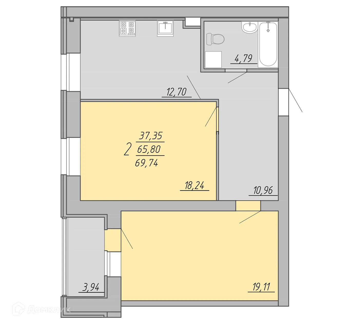 Фото квартиры в ЖК Дом на Озерной