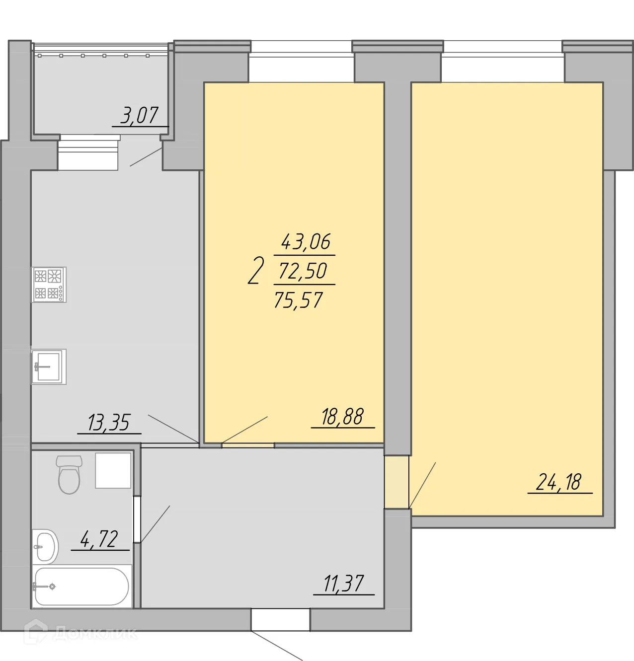 Фото квартиры в ЖК Дом на Озерной
