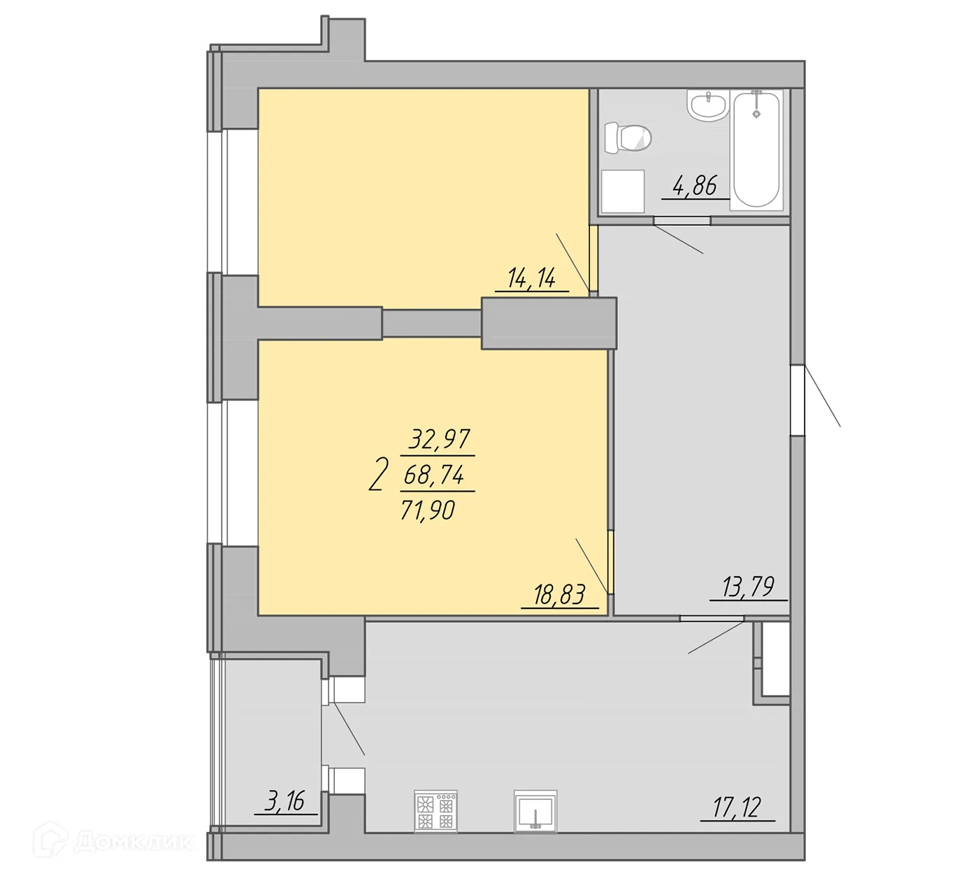 Фото квартиры в ЖК Дом на Озерной
