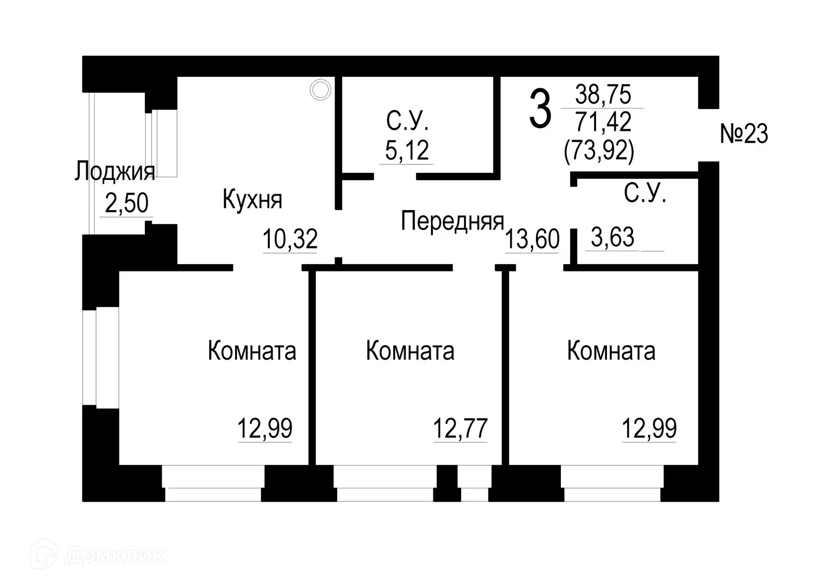 Фото квартиры в ЖК по ул. Мичурина, д. 34/25