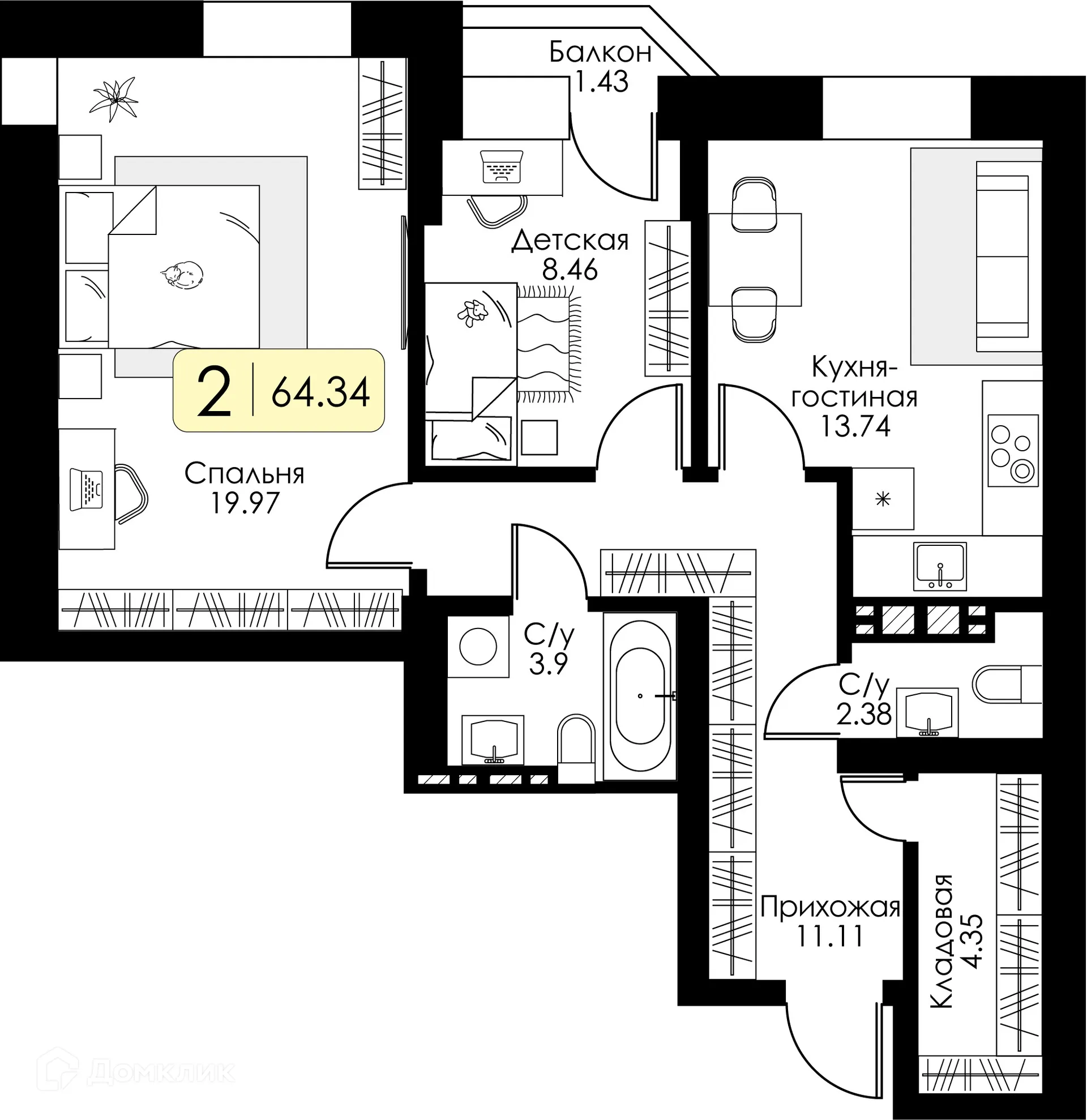Фото квартиры в ЖК Урбан Парк