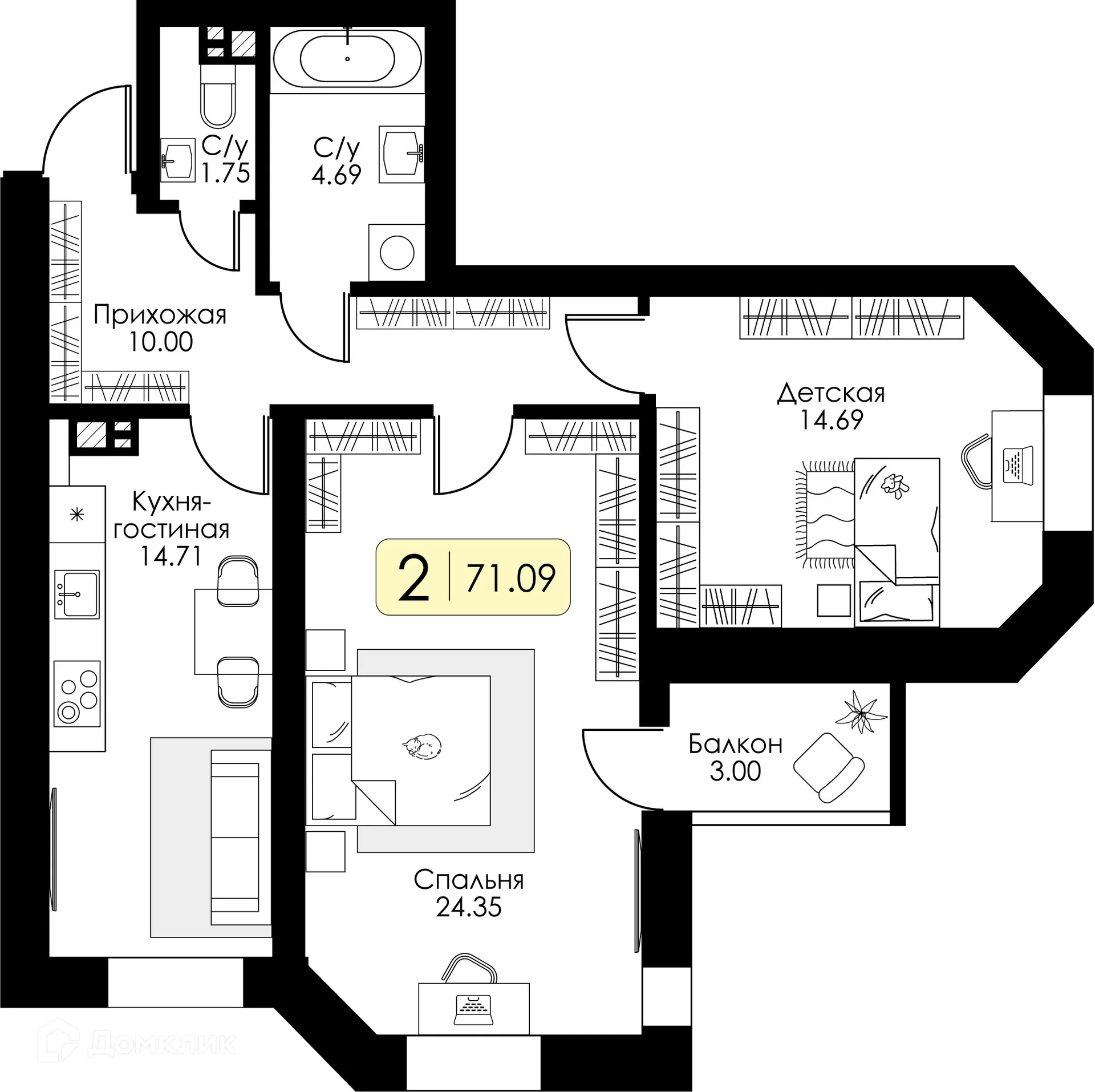 Фото квартиры в ЖК Урбан Парк