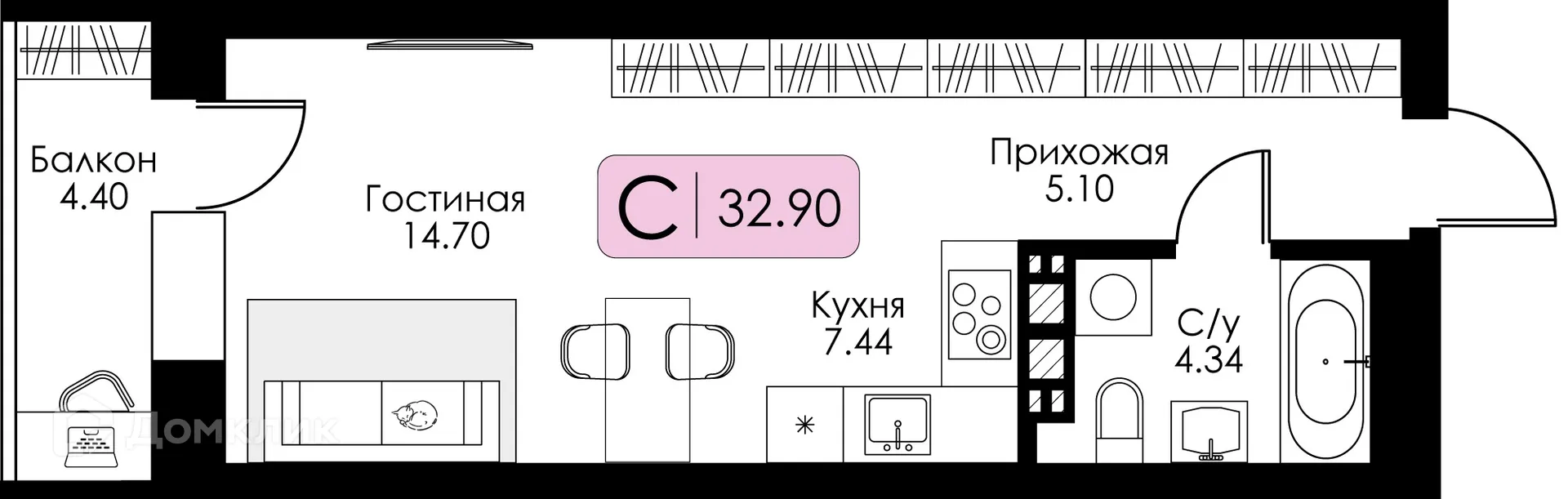 Фото квартиры в ЖК Урбан Парк