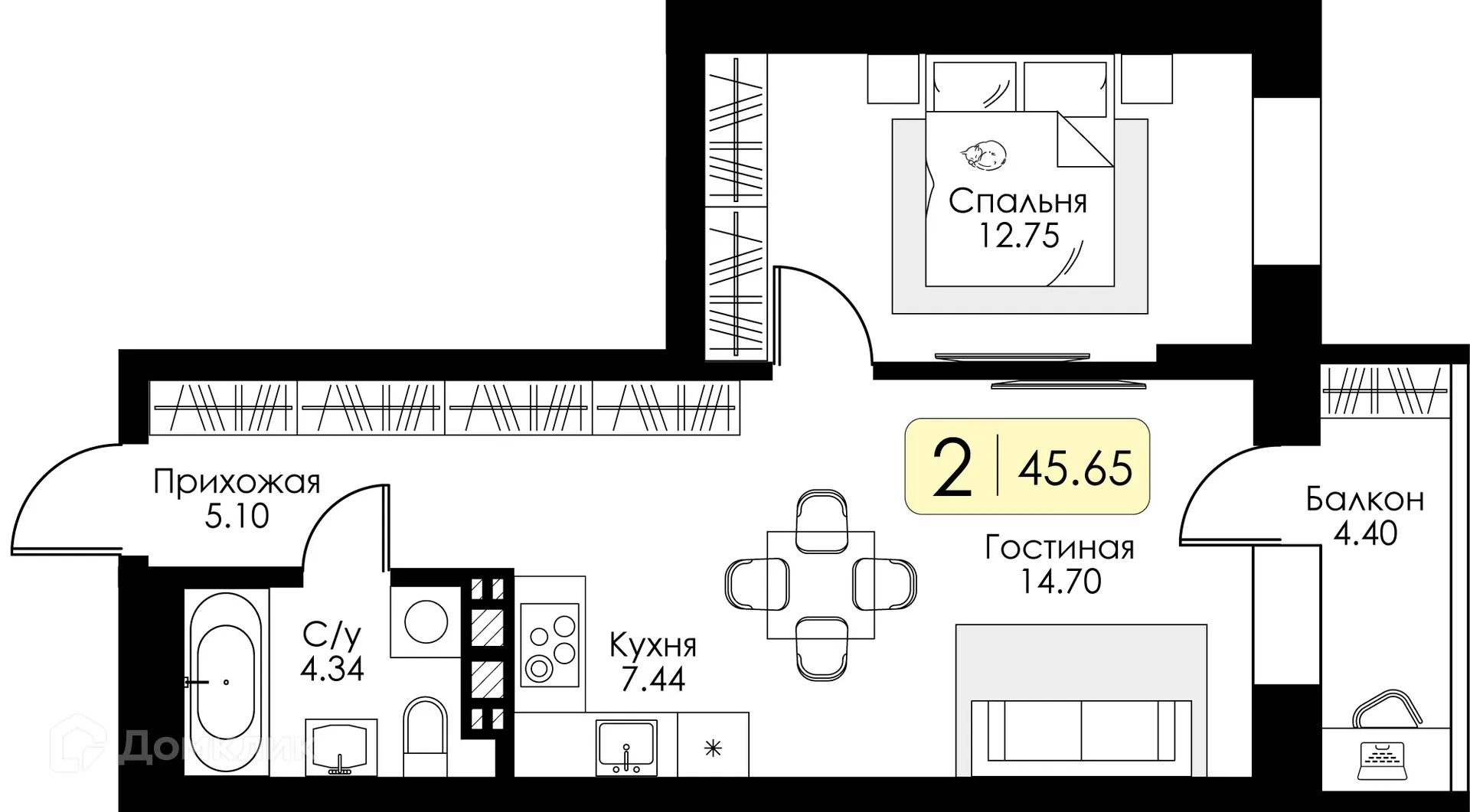 Фото квартиры в ЖК Урбан Парк