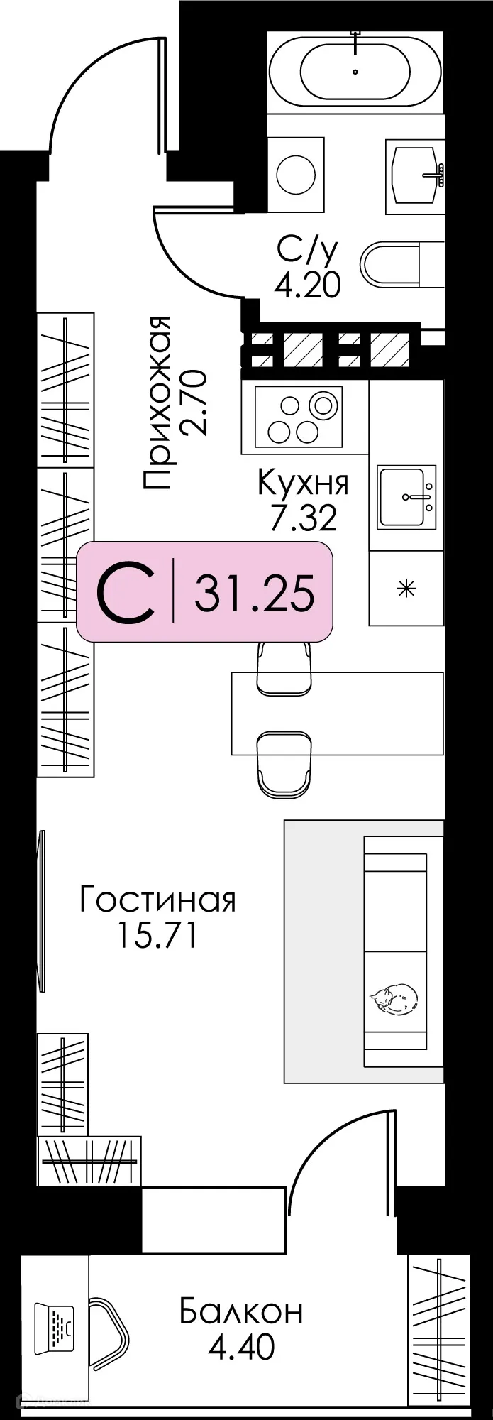 Фото квартиры в ЖК Урбан Парк
