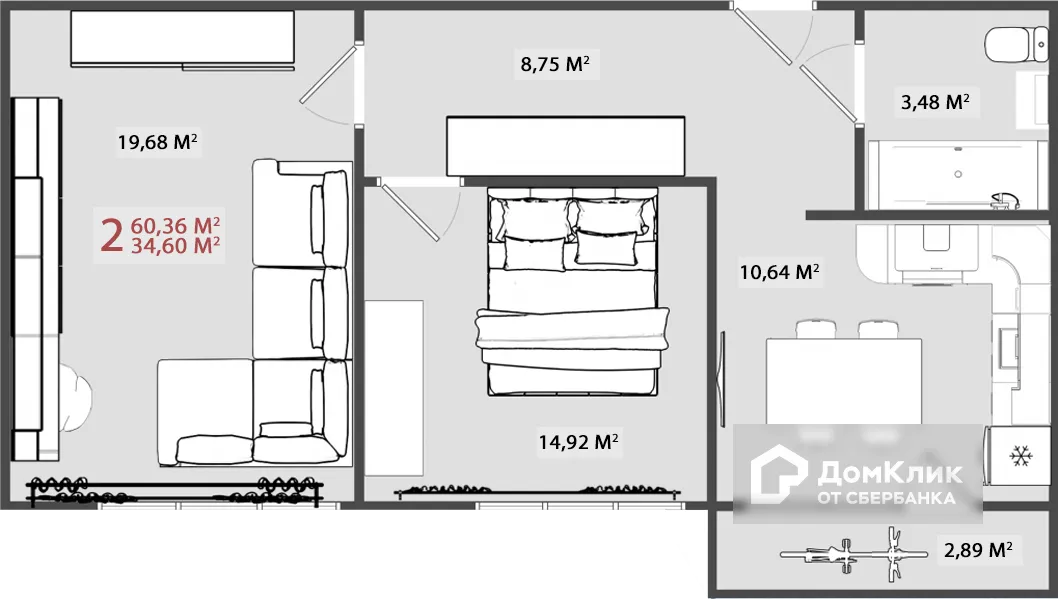 Фото квартиры в ЖК Многоквартирный жилой дом по б-ру Гусева 46