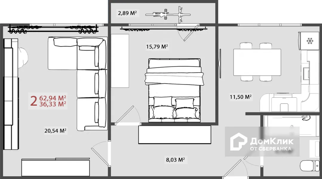 Фото квартиры в ЖК Многоквартирный жилой дом по б-ру Гусева 46