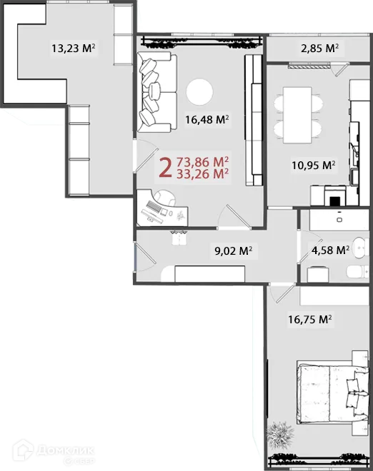 Фото квартиры в ЖК Многоквартирный жилой дом по б-ру Гусева 46