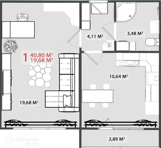 Фото квартиры в ЖК Многоквартирный жилой дом по б-ру Гусева 46